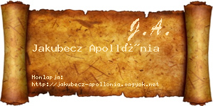 Jakubecz Apollónia névjegykártya